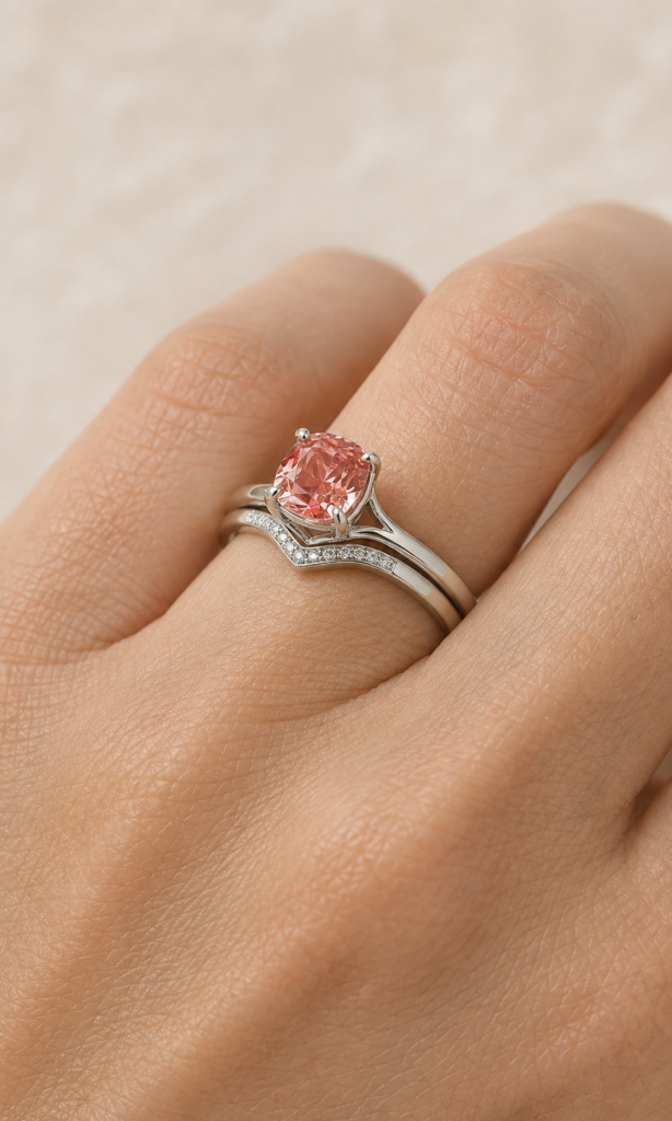 Illustration of a ring profile and coordinating wedding band