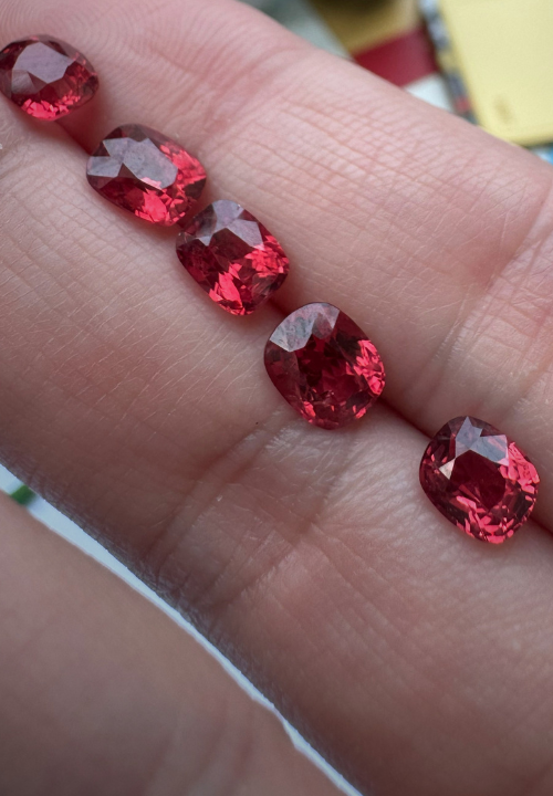 A carefully selected gemstone examined for colour and clarity